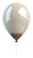 A single beige balloon floating in bright sunlight, cut out - stock . png