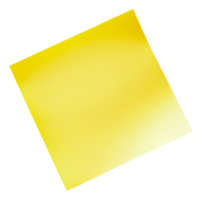 Bright yellow square paper on a clean surface, cut out - stock . png