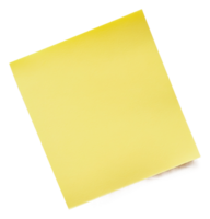 Yellow sticky note on a white background, cut out - stock . png