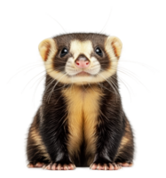 Cute ferret with a charming expression in a studio, cut out - stock . png