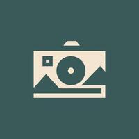 A minimalist camera icon with a clean, modern design vector