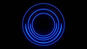 Dynamic Blue Neon Circles Looping Animation on a Dark Canvas video