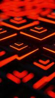 A close up of a keyboard with red lights video