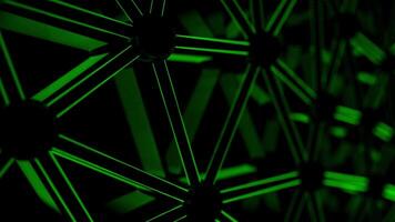 Abstract green lines on a black background video