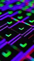 A computer keyboard with colorful lights video