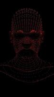 Red Man's Head Dot Art with Loop Animation video