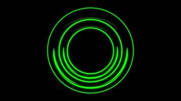 A green glowing circle on a black background Neon Infinity The Endless Loop Animation video