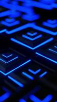 A close up of a keyboard with blue lights video