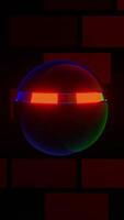 Ball Robot with Glowing Neon Eye and Loop Animation video