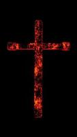 Christian Cross Fire Effect with Loop Animation video