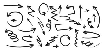 Set of Hand drawn arrow icons set. Sketch arrow design for business plan and education vector