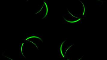 Green circles on black background video
