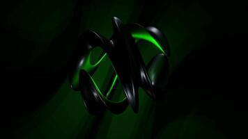 A green and black abstract background with a black and white logo video