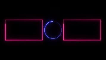 Two neon lights are on a black background video