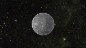 A large gray object in the middle of a star filled sky video