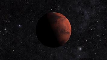 Mars is seen in this image from the space station video