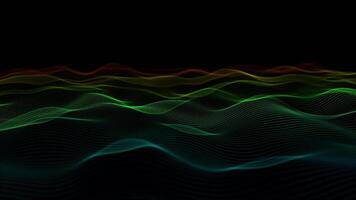 Abstract wave background with green, yellow and red waves video