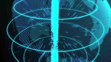 A blue globe with a circle around it video