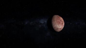 A red planet in space with stars video