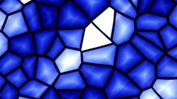 realista abstrato looping animação do a comovente chique texturizado luz azul poligonal mosaico padronizar. brilhante hexágonos. video