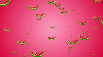 Lots of floating watermelon shapes, motion graphics video