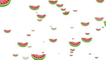 Lots of floating watermelon shapes, motion graphics video