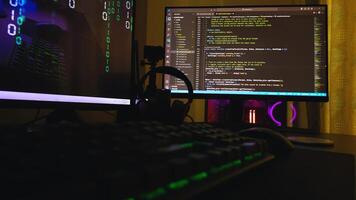 A computer monitor with a keyboard and mouse in front of it photo