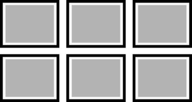 Six square frames with black and white borders vector