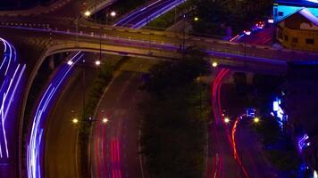 A night timelapse of traffic jam in Ho Chi Minh Vietnam high angle long shot panning video