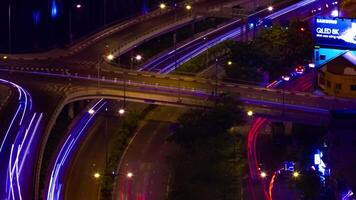 A night timelapse of traffic jam in Ho Chi Minh Vietnam high angle long shot zoom video