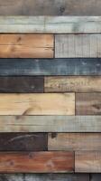 Close-up of rustic wooden planks with varying shades and textures, perfect for design backgrounds photo