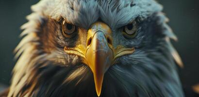 Majestic bald eagle close-up, symbol of strength and freedom, wildlife conservation visual photo