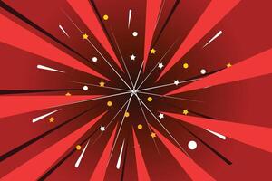 Red pop art comic background with halftone comics bubble. Popart poster in retro style comics book style with burst explode cloud, light flashes, stars and rays vector