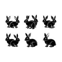 Rabbits and line art designs created with for printable graphics vector