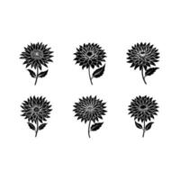 aster flower and line art design for digital use and printables. vector