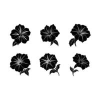 Beautiful and line art design of petunia flowers for printables. vector