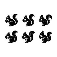 Playful squirrel with acorn in line art style, perfect for prints and decor vector