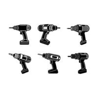 Electric drill and line art created with for modern design projects. vector