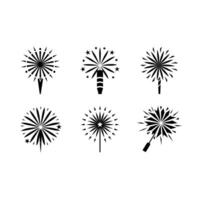 Firework design with in and line art, perfect for festive digital projects. vector