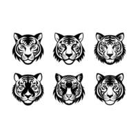 Tiger face and line art design, created with for bold, fierce artwork vector