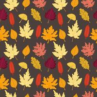 Autumn leaves seamless autumn pattern. Colorful cute design for your projects vector