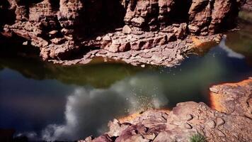 Stunning view of Colorado River reflecting cliffs during the daytime video