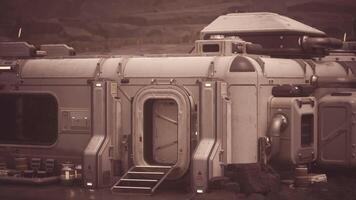 Futuristic colonist base on a distant planet with functional design video