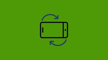 Animation of Please Rotate Your Phone to Landscape 90 Rotation for Better Experience. Turn you Smartphone rotate device screen, Phone flip sign, Phone Rotation animation on green screen background video
