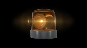 Loop Orange warning light with flare and alpha channel video