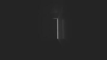 shine of an open door with steps in a dark corridor video
