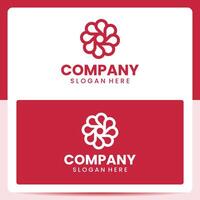 Abstract Red Flower Logo Inspiration Template for your Business vector