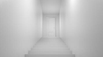 shine of an open door with steps in the corridor with alpha channel video