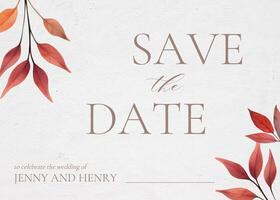 Fall Minimalist Invitation Card template