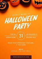 Minimalist Halloween Party Invitation Card template
